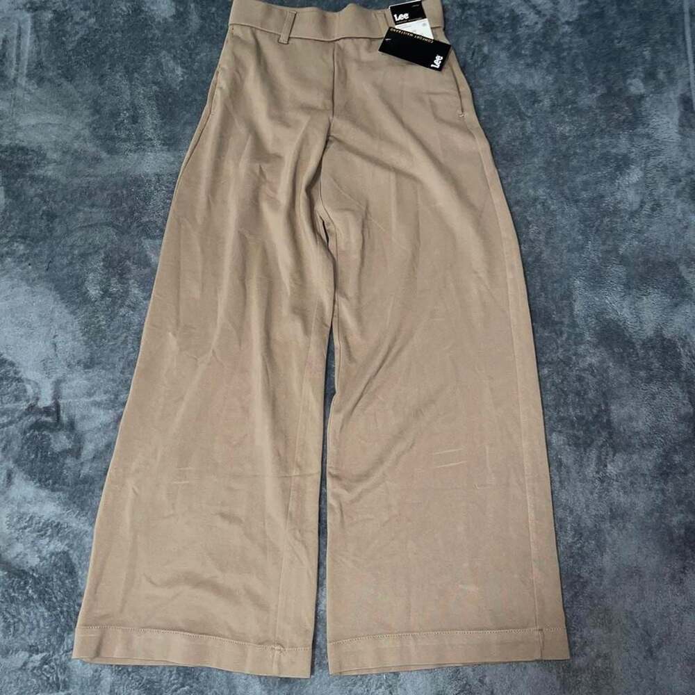 Lee Comfort Waistband Wide-Leg Trousers in Oscar Khaki